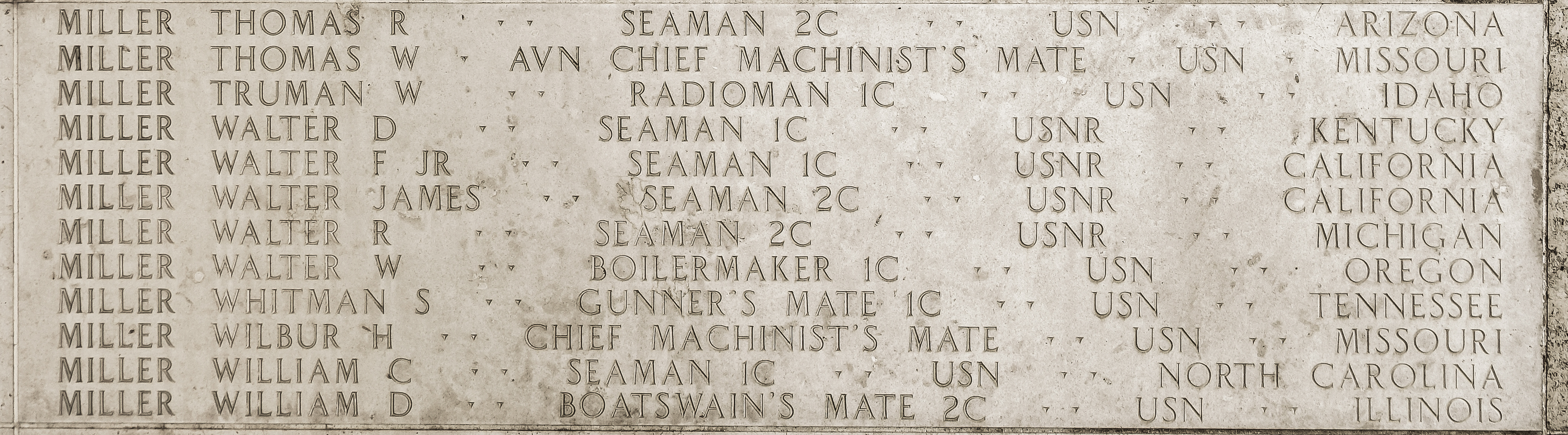 Thomas W. Miller, Aviation Chief Machinist's Mate